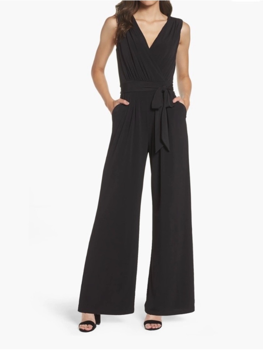 Vince Camuto Black Sleeveless Jumpsuit